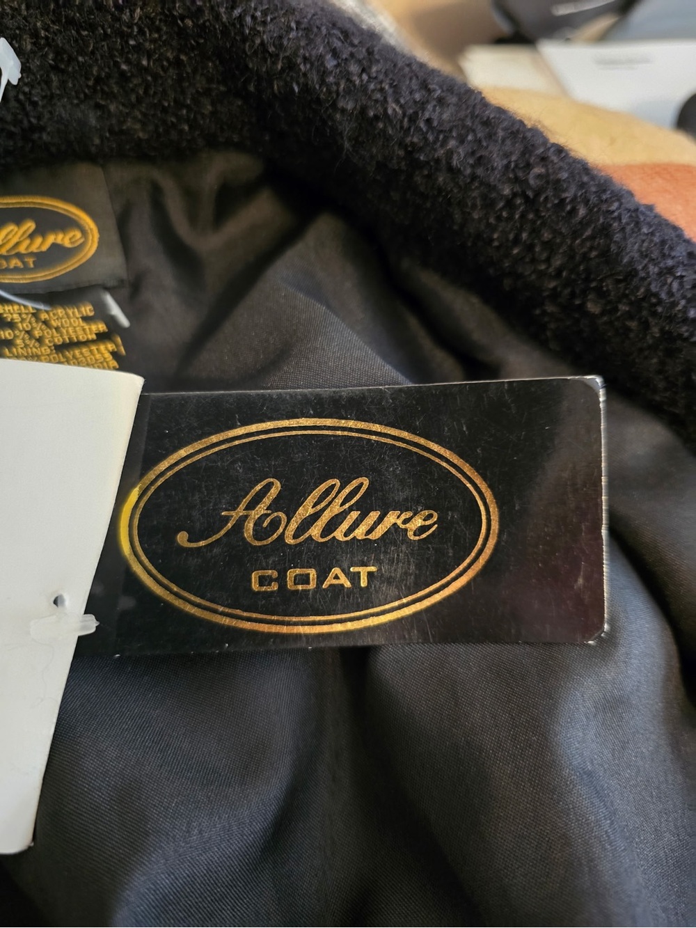 Allure Vintage Tapestry Patchwork Jacket Large NWT Embroidery Ribbon Tan Black - Picture 7 of 16